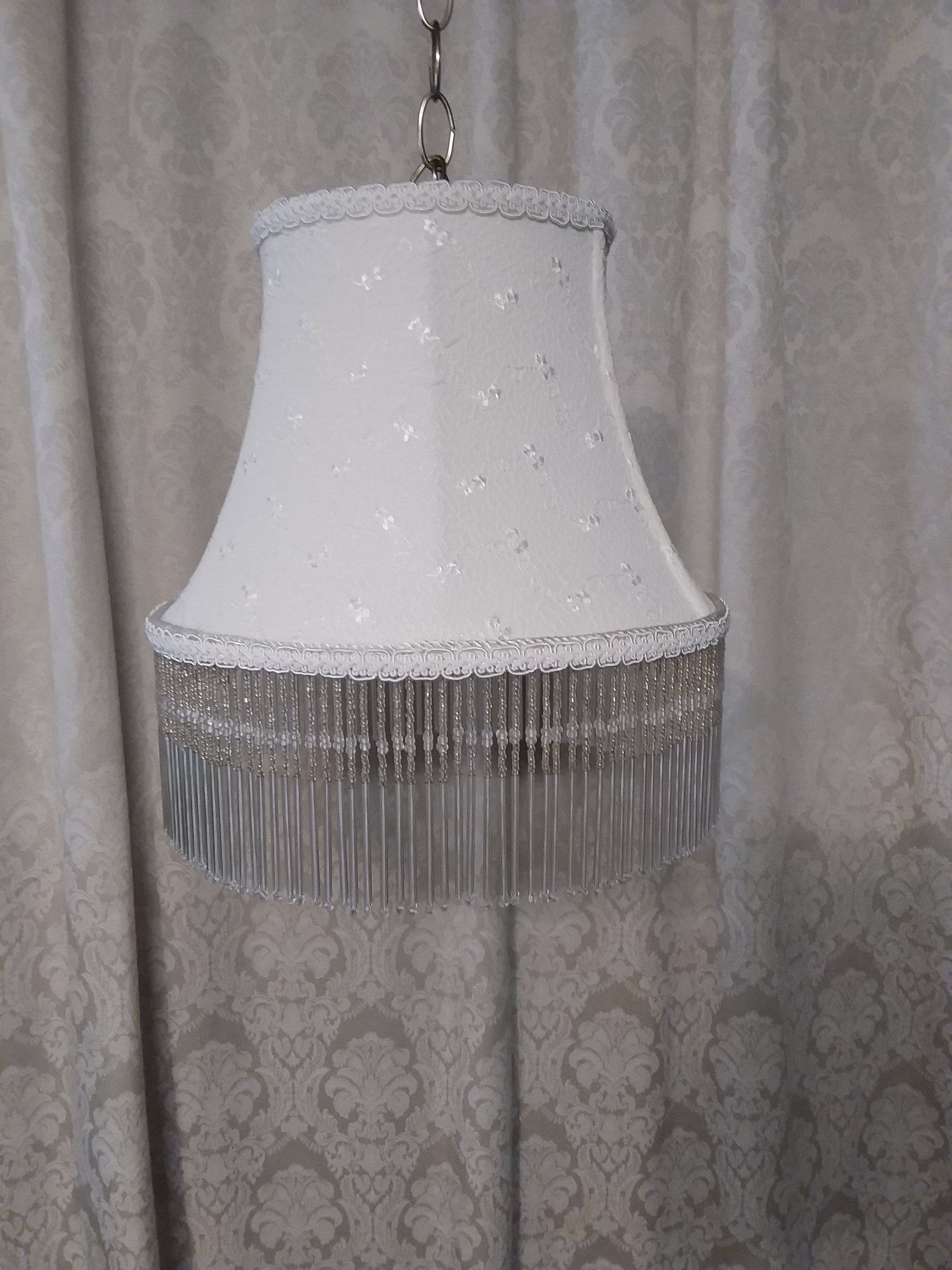 Grey fringe light shade deals