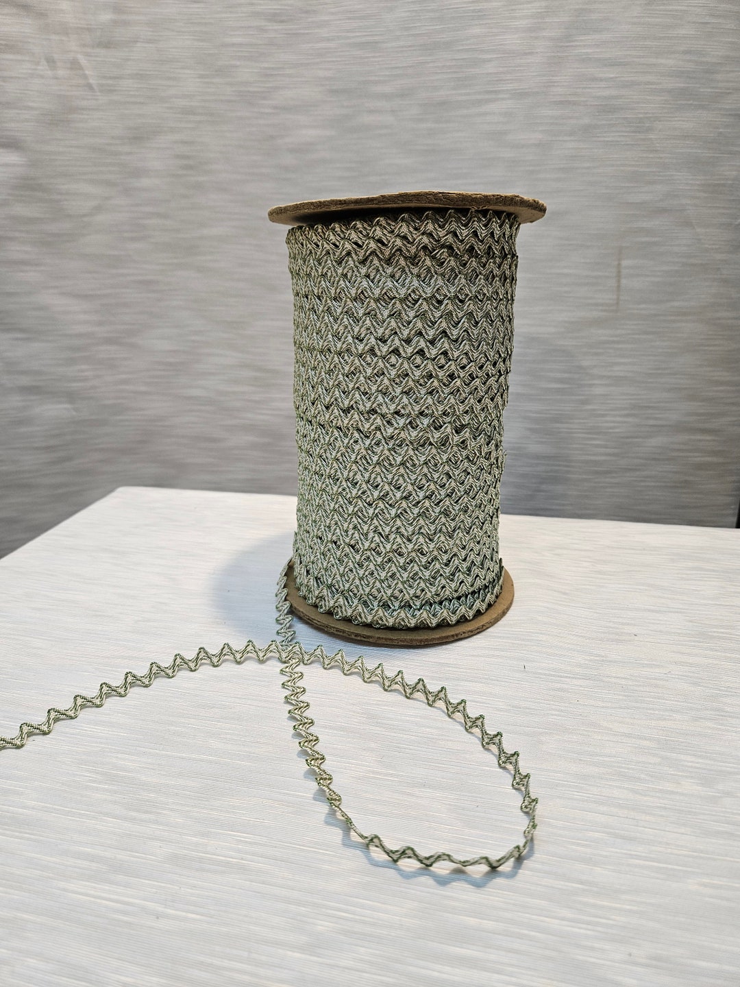 Ric Rac, Variegated Celedon and Cream, 1/2 Wide, Approximately 90 Yards ...