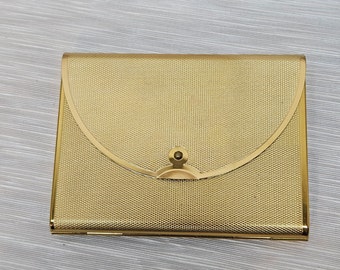 Gold Envelope Compact von Cody, loser Puder und Spiegel, Originalbox und Filztasche, 4 "x 3" x .875", hervorragender Zustand