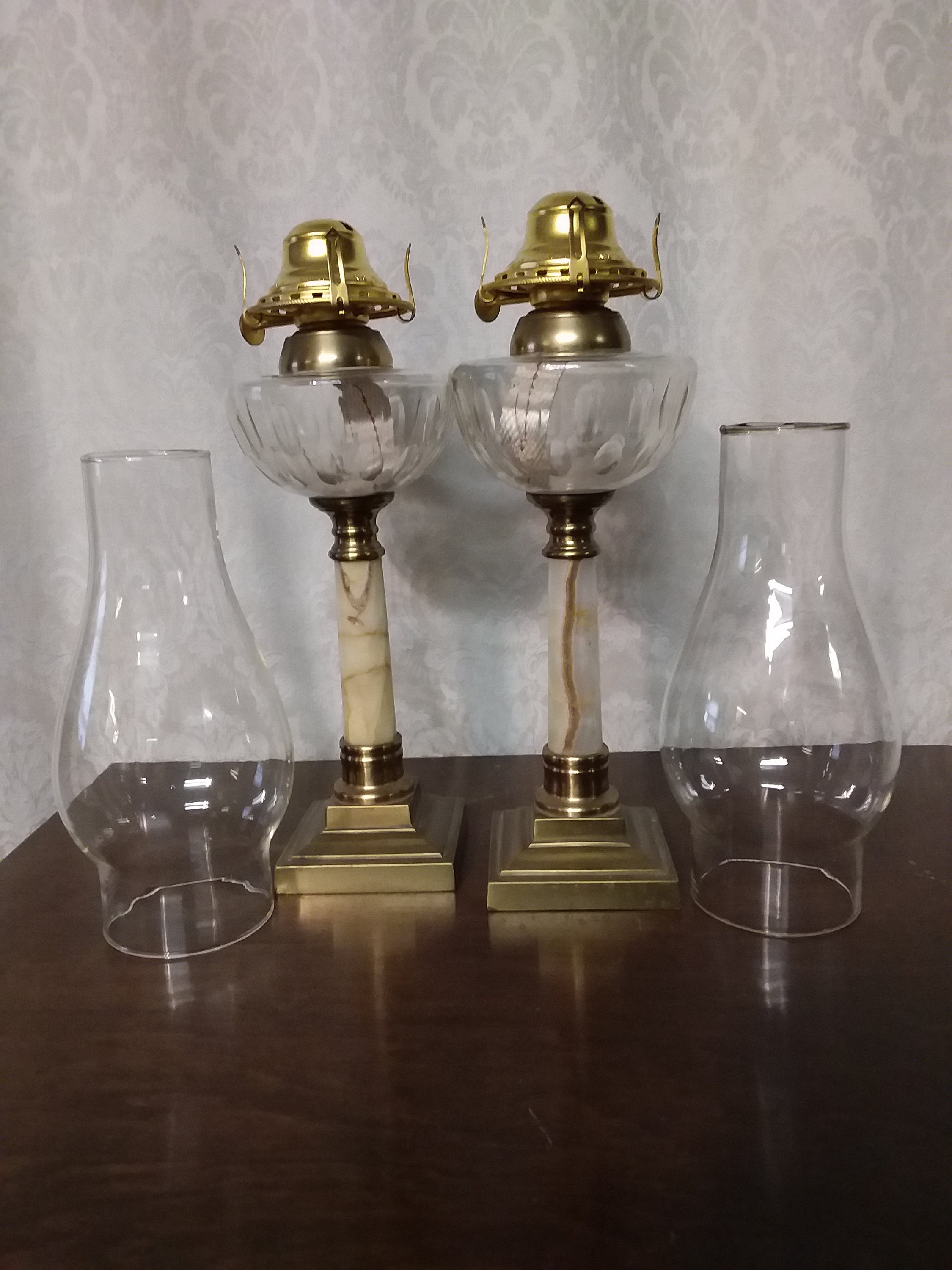 Ca. 1875 Victorian Onyx and Brass Kerosene Lamps Mantles and Etsy