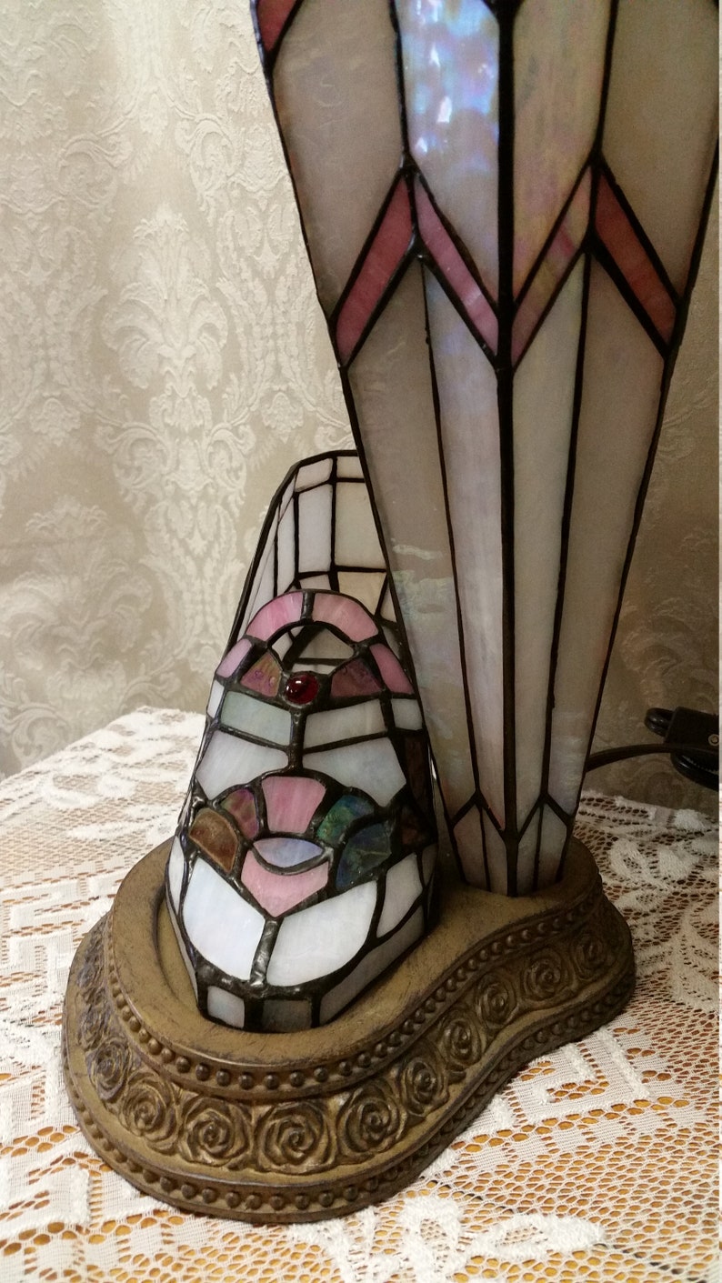 Stain Glass Lamp & Shade Umbrella Hat Shoes Dale Tiffany Etsy