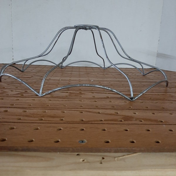 Straw Hat Lamp Shade Frame, Table/Ceiling, 2"top, 16"Bot, 5"high, 8 Scallops, Tri Curved Ribs