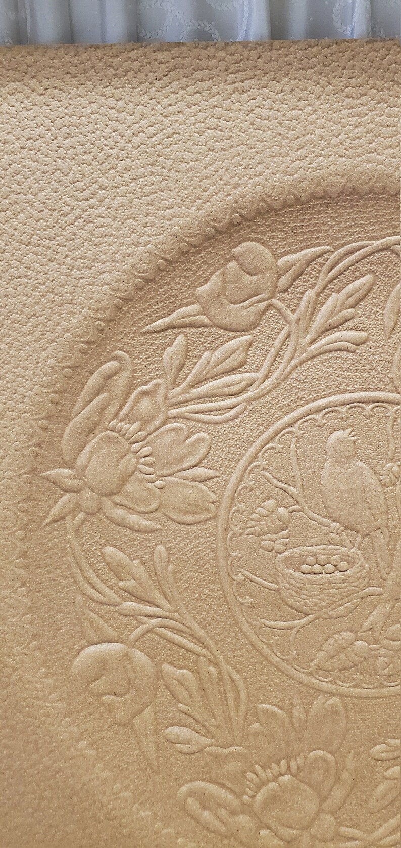 Pressed Leather Chair Seat Replacement New Old Stock Birds Etsy