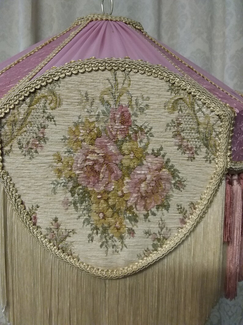 SALE Victorian Lamp Shade for Floor Lamp Fringe and Tassels Etsy