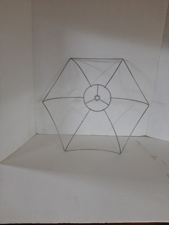 Large Flat Umbrella Table ceiling Lamp Shade Frame 6 Panel 3