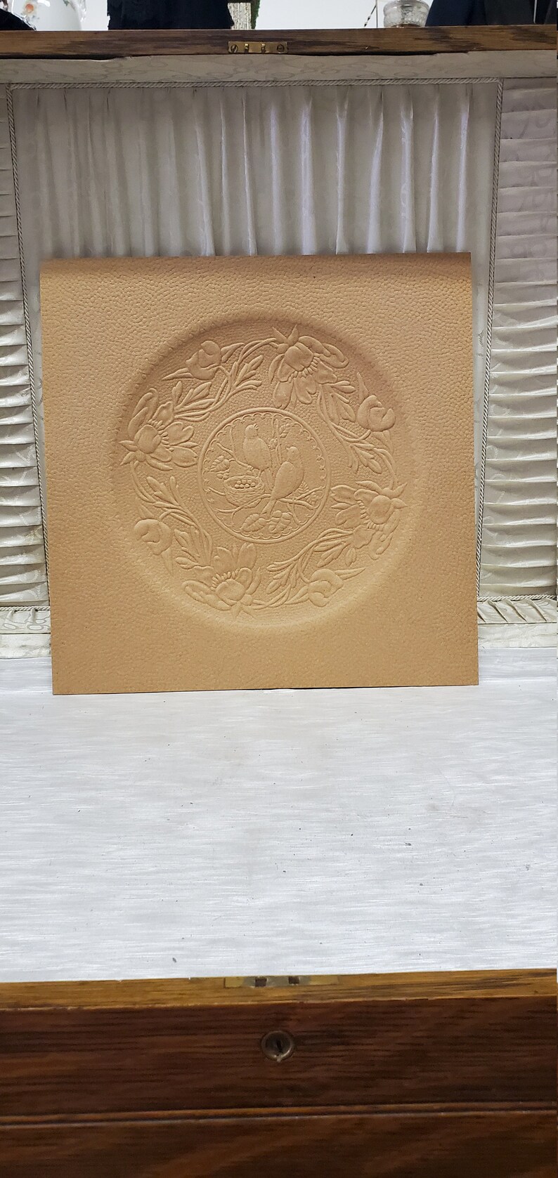 Pressed Leather Chair Seat Replacement New Old Stock Birds Etsy