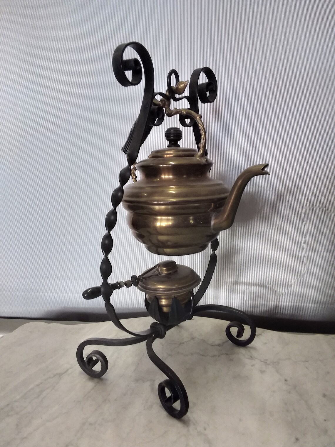 1800's Brass Tea Pot Stand Warmer Choice 1 of 3 Etsy