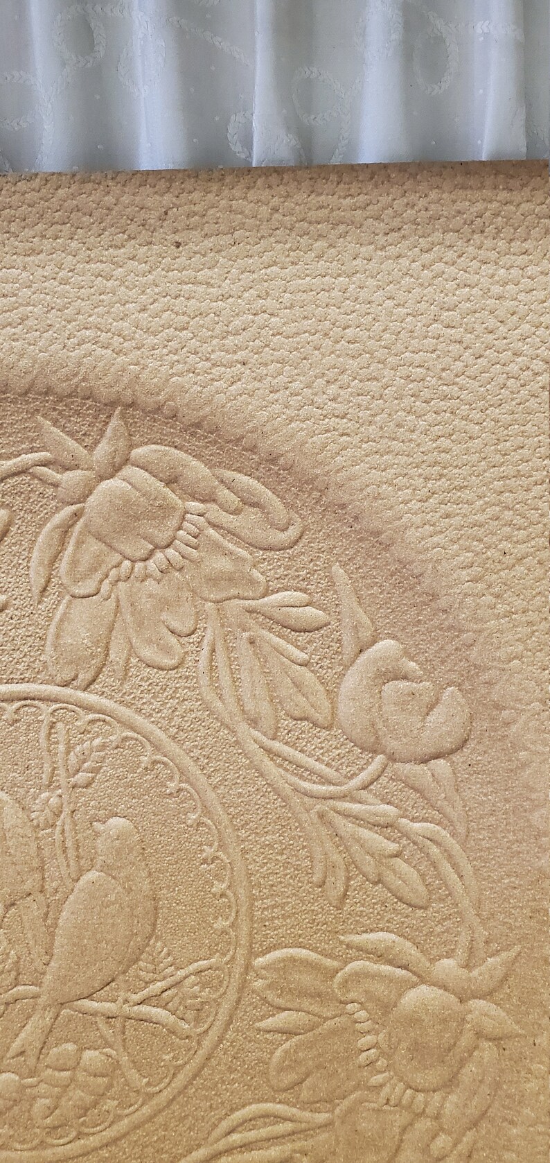 Pressed Leather Chair Seat Replacement New Old Stock Birds Etsy