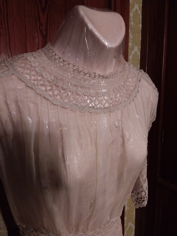 Ca. 1910's Edwardian Print Cotton Lawn Garden Dres