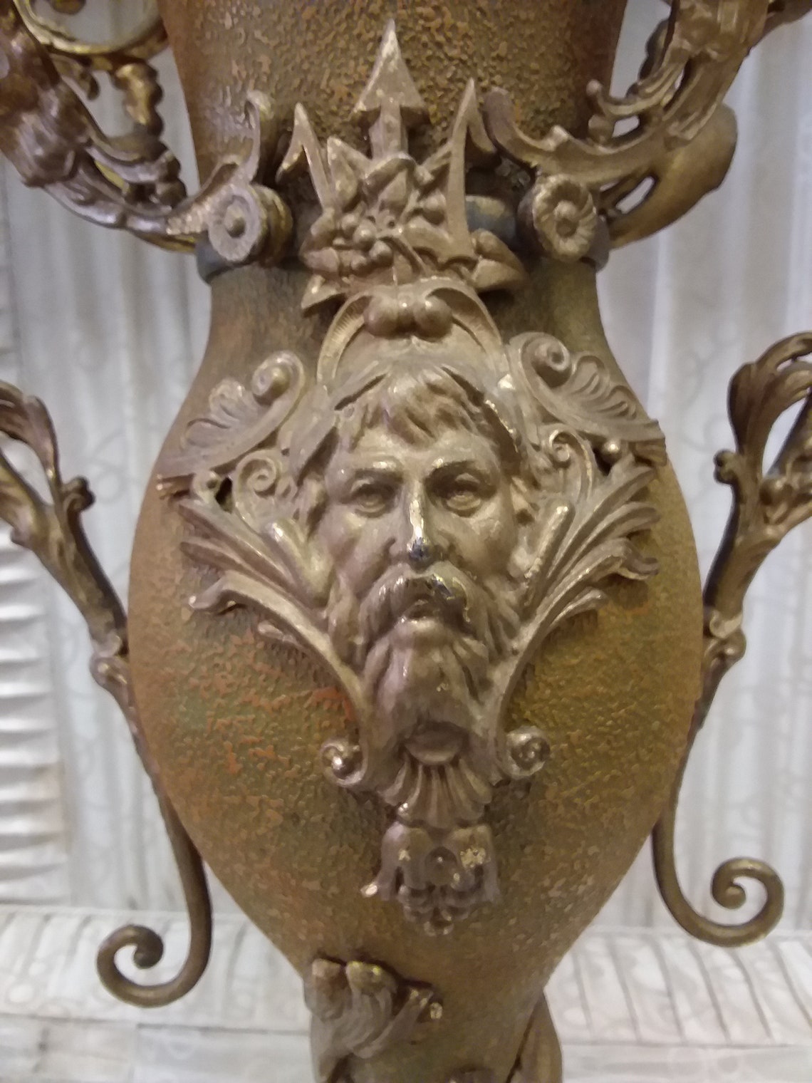 Victorian Metal Vase Urn with Neptune and Sea Serpents Ca. Etsy