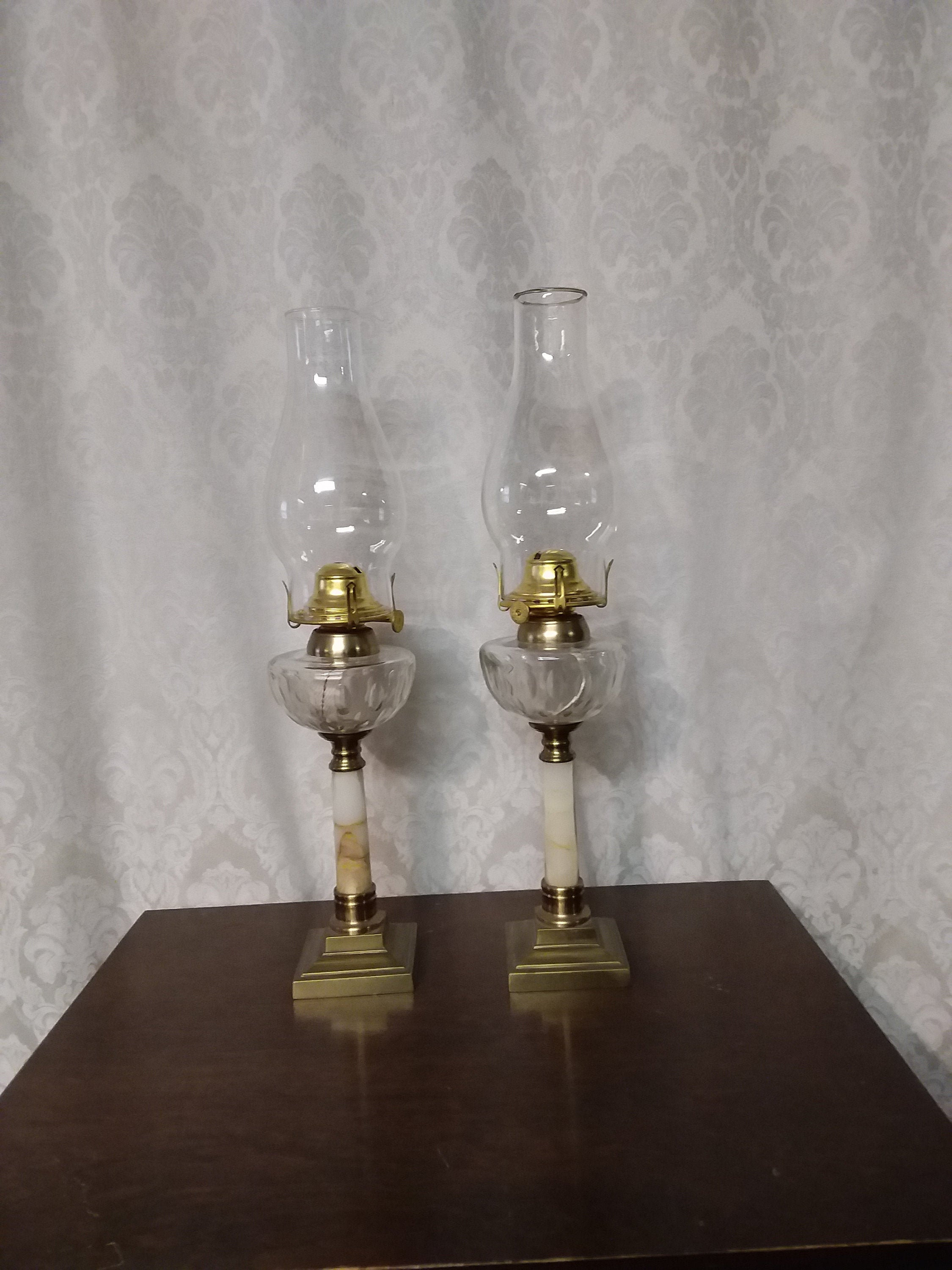 Ca. 1875 Victorian Onyx and Brass Kerosene Lamps Mantles and Etsy