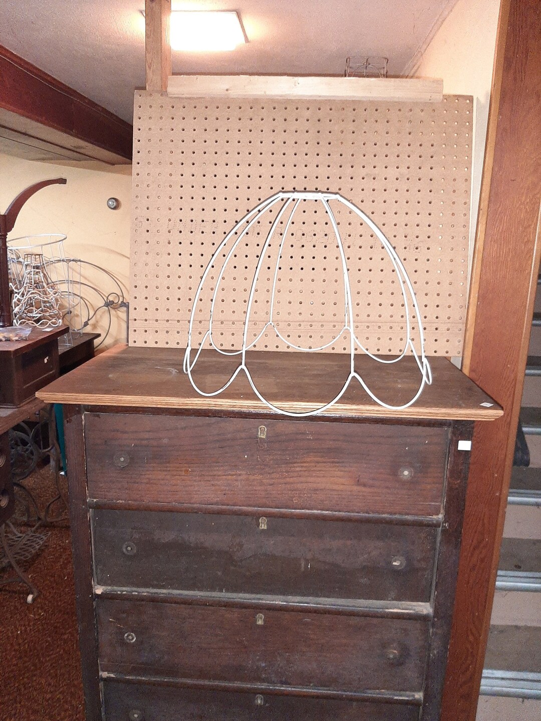 Kiti Large Umbrella Lamp Shade Frame, 4top, 17.75 Bottom, Fluted