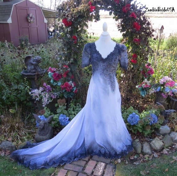 Plus Size Gothic Bridal Gown Occult Wedding Dress Tim Burton Etsy