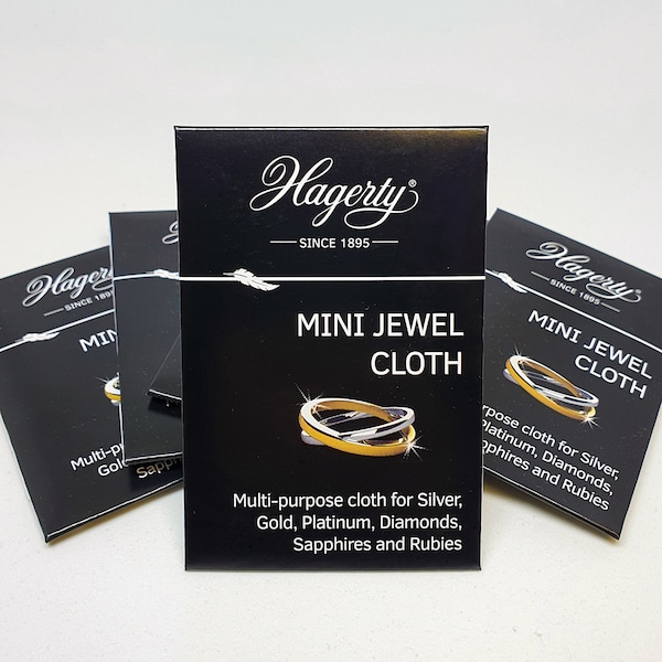 Jewellery Cleaning Cloth - Hagerty Mini Jewel Cloth For Silver, Gold, Platinum, Diamonds, Sapphires and Rubies