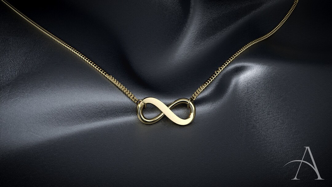 Solid 9ct Gold Infinity Pendant Necklace Infinity Necklace Etsy
