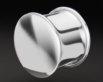 Solid Sterling Silver Capped Ear Tunnels – Handcrafted & Customisable Alternative Jewellery