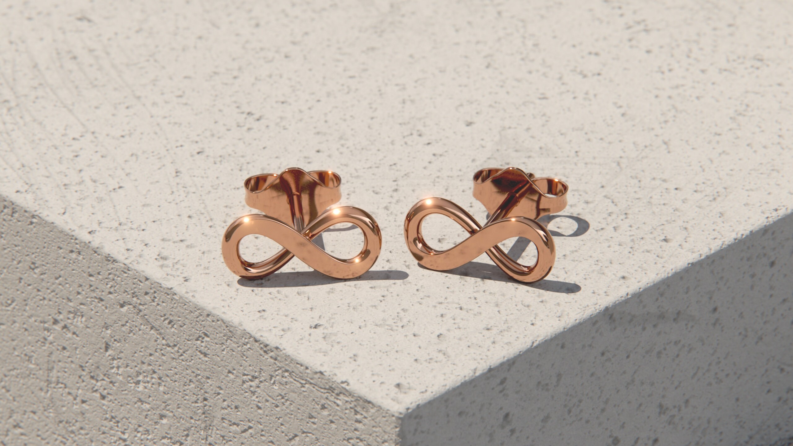 Infinity rose shop gold earrings