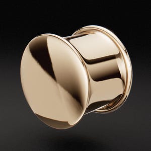 Dilatadores de oreja con tapa de oro macizo de 9 quilates: joyería alternativa artesanal y personalizable