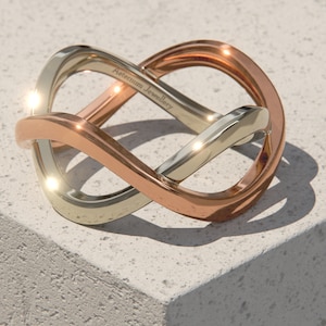 Solid 9ct Rose Gold and White Gold Infinity Ring - Anniversary Gift - Gift for Special Someone - Mothers Day Gift