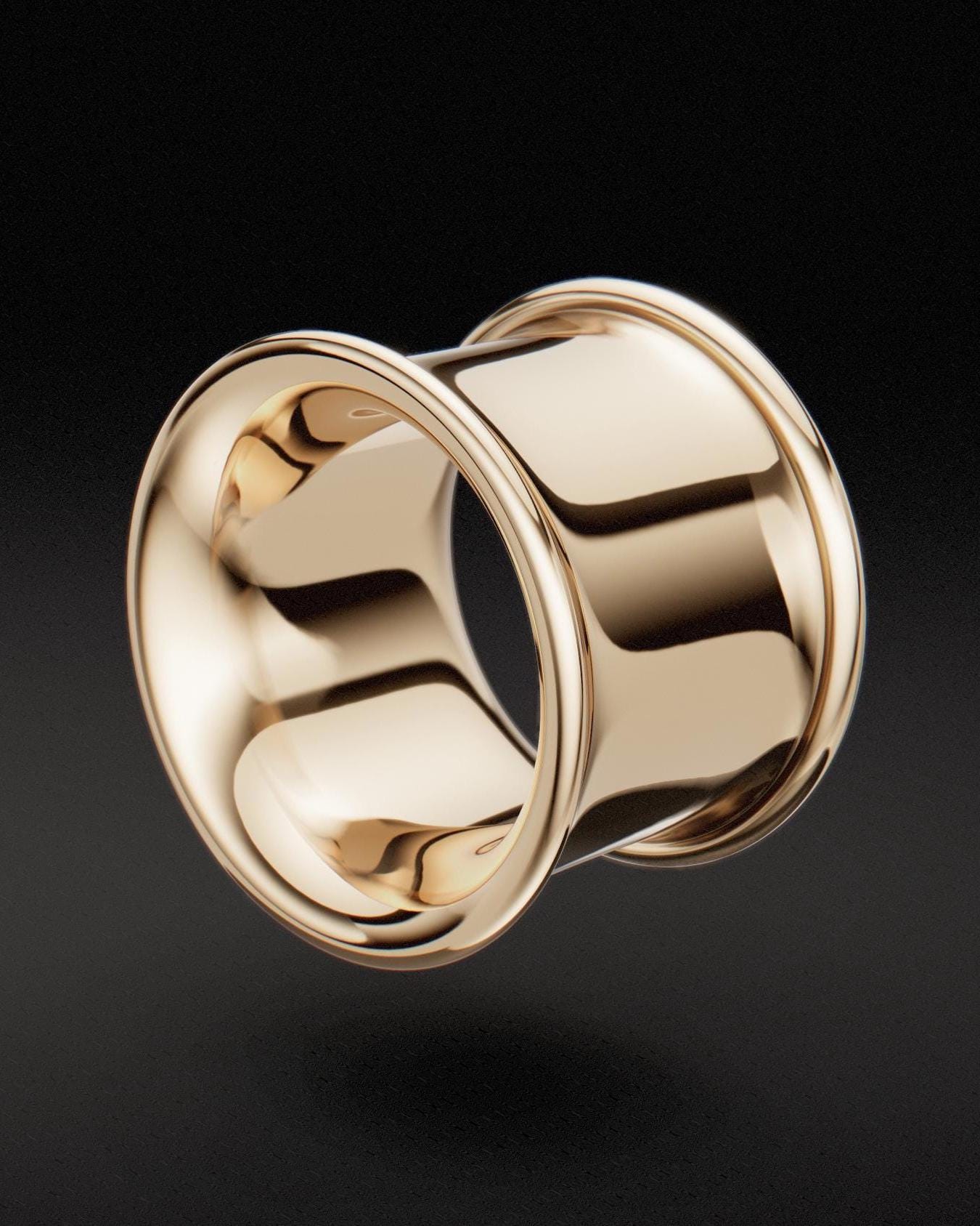 Solid 9ct Gold Ear Tunnels - Handcrafted & Customisable Alternative…