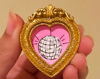 Hand-painted disco ball mini magnet