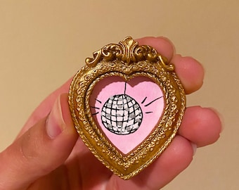 Hand-painted disco ball mini magnet