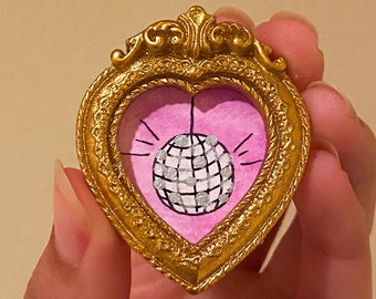 Hand-painted disco ball mini magnet/car hanging ornament