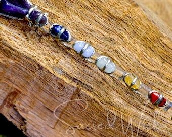 Chakra Balancing Crystal Magick Wand for Energy Direction, Chakra Energy, Clearing, Chakra Alignment, Altar Wand, Crystal Wand, Altar Tool