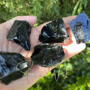 Black Obsidian Large Natural Stone for Protection, Eliminate Negativity, Personal Growth, Addiction, Auric Cleansing, Crystal Healing