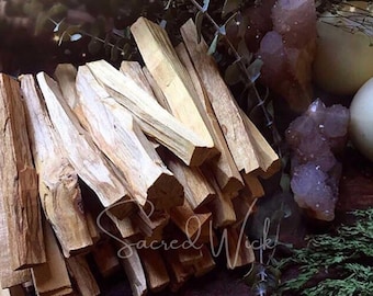PALO SANTO Set di due pezzi di legno sacro in resina ad alto contenuto di legno per purificazione energetica, benedizione della casa, purificazione, sbavature, protezione e rituali