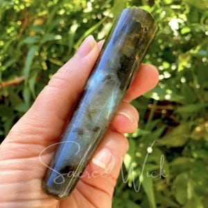 Labradorite Cylindrical Crystal Wand for Harmonizing, Magick, Meditation, Psychic Abilities, Spiritual Growth, Self-Mastery, Crystal Healing