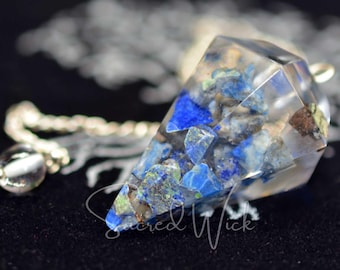 LAPIS LAZULI ORGONITE-slinger voor waarzeggerij, communicatie, douchen, derde oog, paranormale metingen, goddelijke inspiratie, kennis, genezing