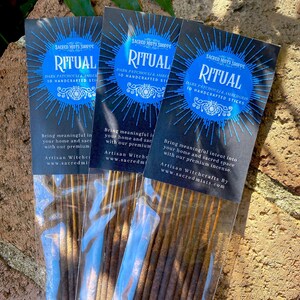 Ritual Incense Sticks Dark Patchouli & Ambergris Handmade for Ritual, Spells, Power, Sacred Space, Meditation, Energy, Wicca, Witchcraft