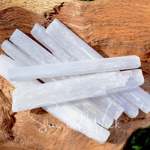 Selenite Natural Wand for Cleansing, Healing, Meditation, Clearing Negativity, Third-Eye Activation, Energy Grids, Positive Energy, Angels