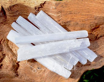 Varita grande de selenita natural para limpieza, sanación, meditación, eliminación de negatividad, activación del tercer ojo, rejillas energéticas, energía positiva y ángeles.