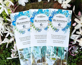 Blessings Incense Sticks Night Blooming Jasmine, Damask Rose & Creamy Musk Handmade for Abundance, Manifesting, Positive Energy, Spells
