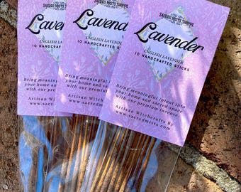 Lavendel wierookstokjes Engelse lavendel handgemaakte bloemen voor comfort, meditatie, ontspanning, heilige ruimte, ritueel, spreuken, aromatherapie