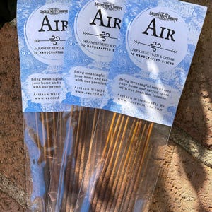 Air Incense Sticks Japanese Yuzu & Cedar Handmade for Elemental Magick, Meditation, Sacred Space, Ritual, Spells, Aromatherapy, Witchcraft