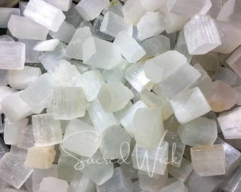 Seleniet satijnen spar natuurlijk ruw kristal voor reiniging van negativiteit, maanenergie, meditatie, spirituele gids, harmonie, oplaadkristallen, zuiverend