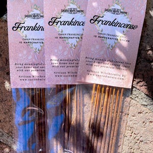 Frankincense Incense Sticks Omani Frankincense Handmade for Cleansing, Energy Clearing, Meditation, Sacred Space, Ritual, Spells, Witchcraft