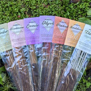 Classic Scents Incense Set Amber, Frankincense, Lavender, Myrrh, Patchouli, Sandalwood, Vanilla, Meditation Sacred Space, Gift Set
