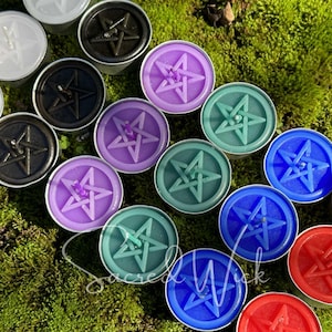 Pentacle Tea Light Candle Trio Set: Bring Magic into Your Living Space for Meditation, Ritual, Spells, Altar, Candle Magick, Home Decor