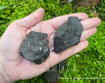 Large LODESTONE Magnetite – Choose Male, Female, or Matched Pair for Attraction, Grounding & Energy Balancing, Manifesting, Healing, Luck