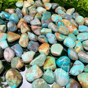 Turquoise Tumbled Natural Crystal for Spirituality, Communication, Well-Being, Serenity, Easing Anxiety, Protection, Meditation, Healing