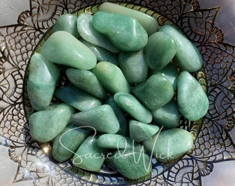 GREEN AVENTURINE Tumbled Stone for Good Luck, Vitality, Growth, Confidence, Hope, Energy Renewal, Prosperity Manifestation, Money Draw