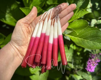 MANIFESTING Zauberkerzen BIENENWACHS Paar Hand getauchte Mini Kerzen für Anziehung, Liebe, Macht, Absicht, Erfolg, Ziele, Wünsche, Ritual