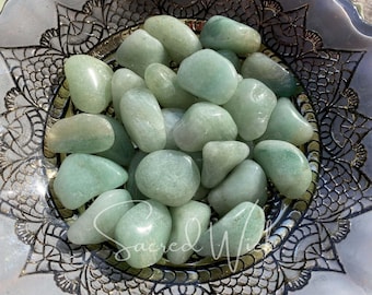 LIGHT GREEN AVENTURINE Large Tumbled Stone for Vitality, Growth, Confidence, Energy Renewal, Good Luck, Money Drawing, Prosperity, Healing