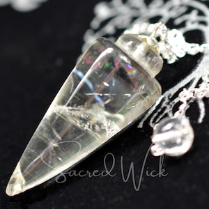 Clear Quartz Pendulum for Divination, Dousing, Fortune Telling, Prediction, Answering Questions, Finding Lost Items, Decision Making
