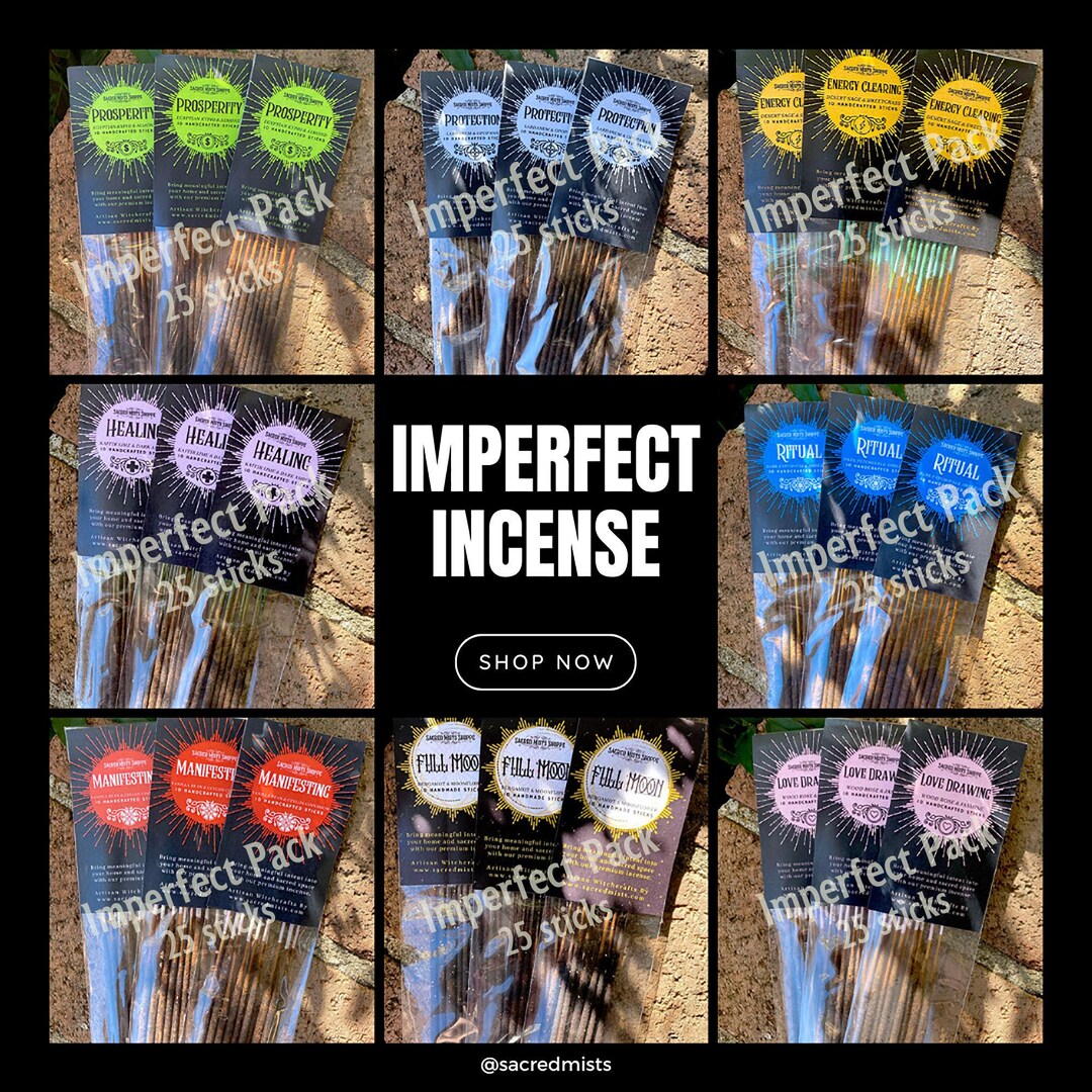 Imperfect Incense Handmade Sticks 25 per Pack Limited Stock Scents ...