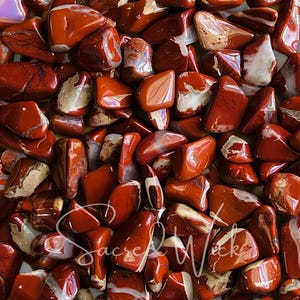 Red Jasper Tumbled Natural Stone for Grounding, Strength, Revitalizing, Endurance, Vitality, Stamina, Focus, Emotional Stability, Memory
